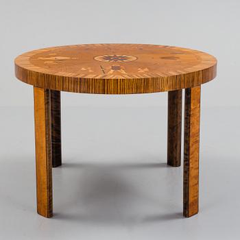 BORD, troligen Birger Ekman, Mjölby Intarsia, 1930-tal.