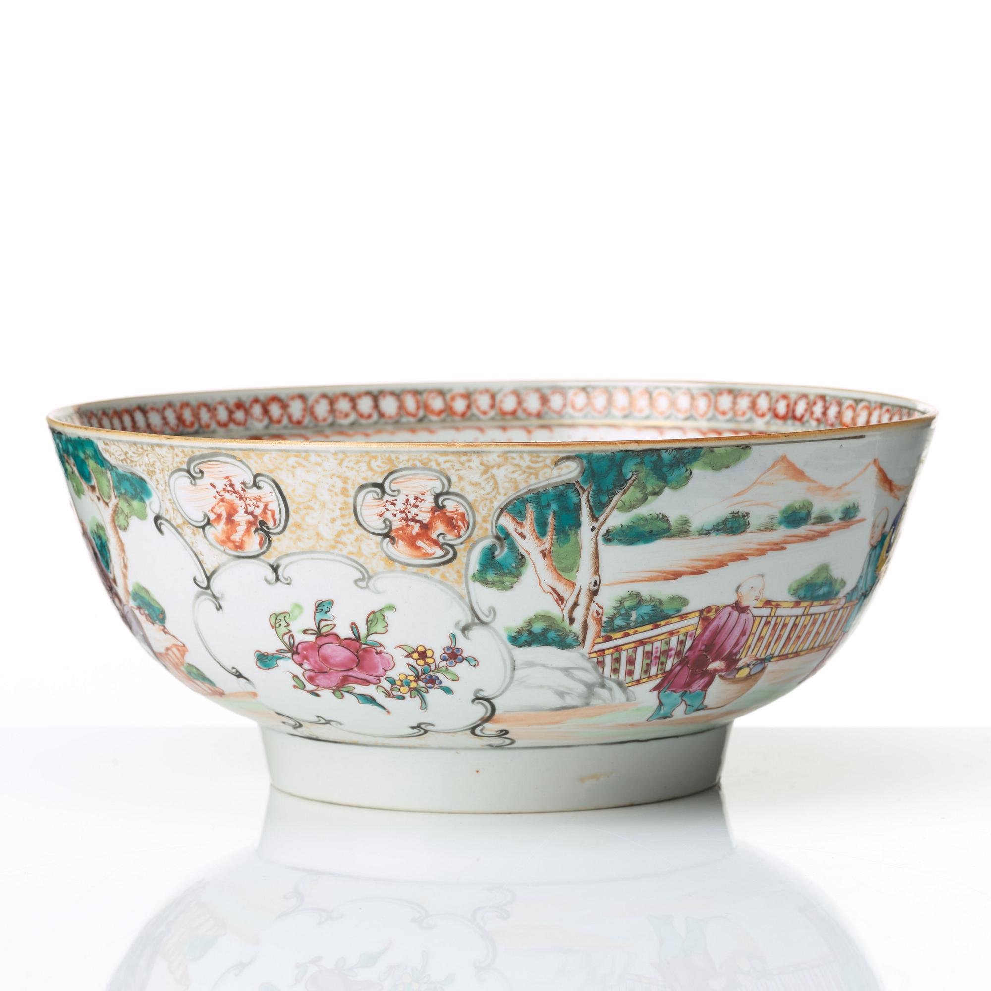 BÅLSKÅL, kompaniporslin. Qingdynastin, Qianlong (1736-95).