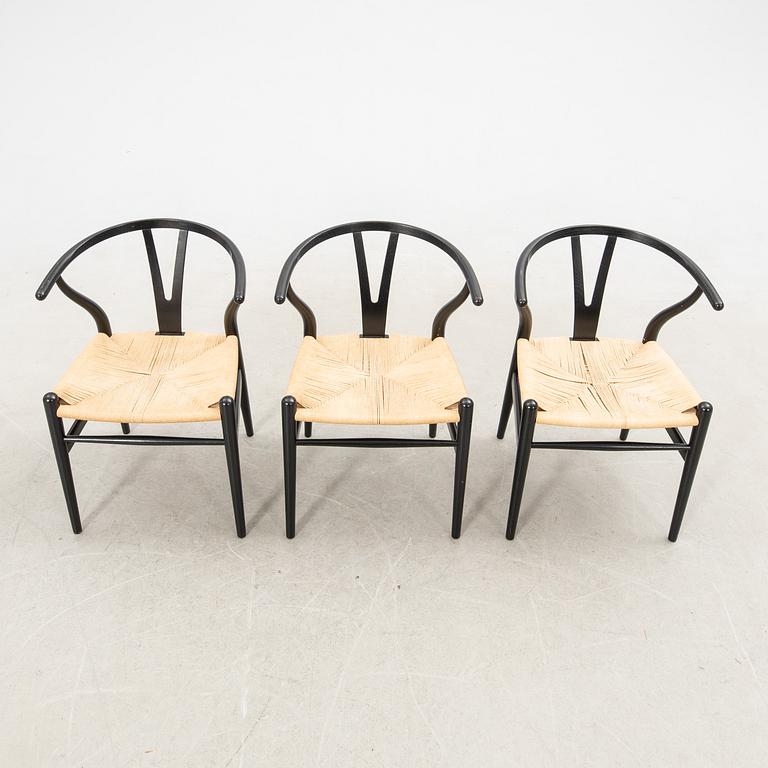 Hans J. Wegner, stolar, 6 st, "Y-stolen" modell CH-24, Carl Hansen & Søn, Danmark. 2000-tal.