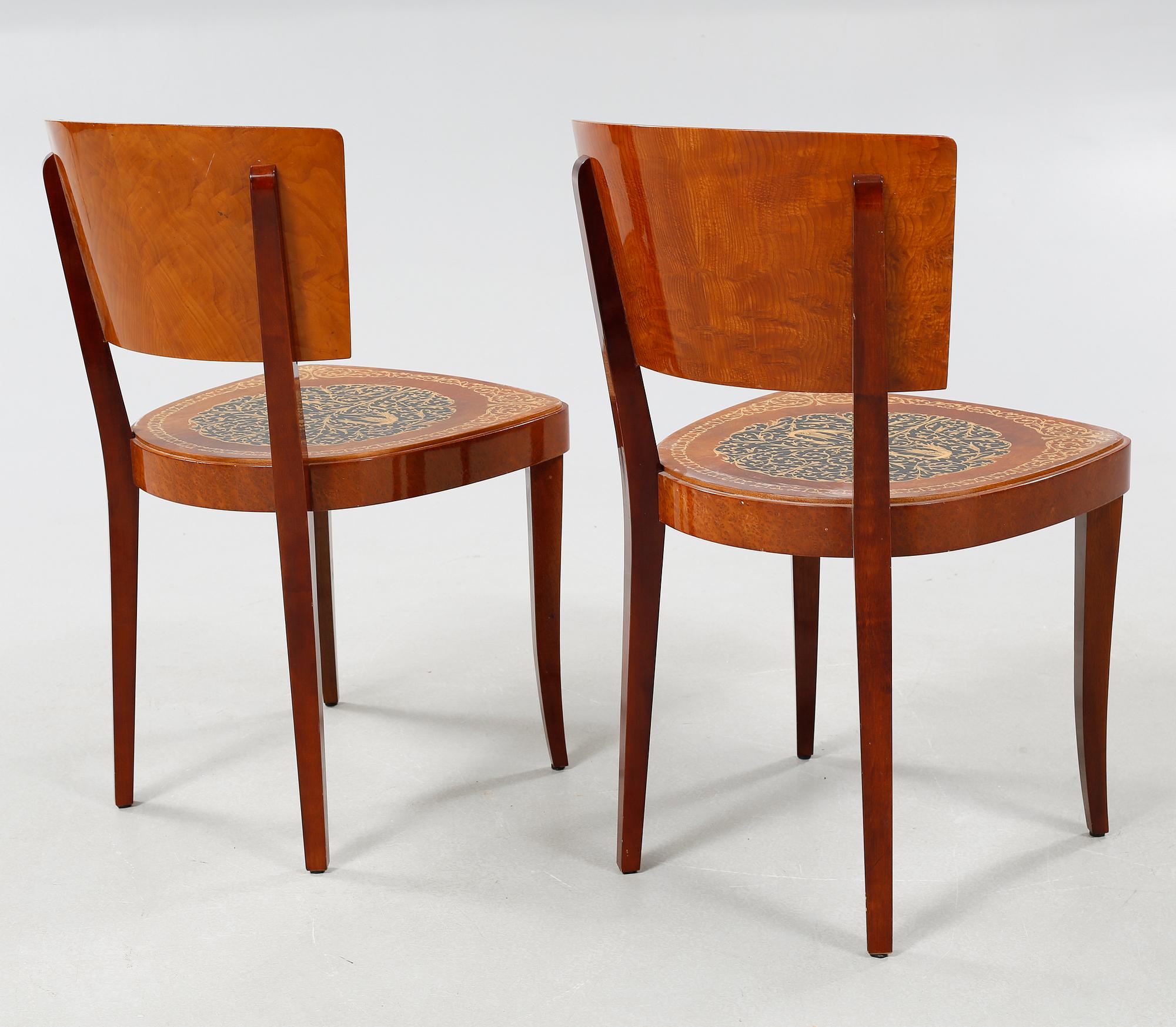 A gaming table and two chairs from Italy, 1950s.