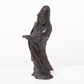 A bronze sculpture of Guanyin, 19th century.
