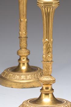 LJUSSTAKAR, ett par, snarlika, senempire, 1800-talets mitt.