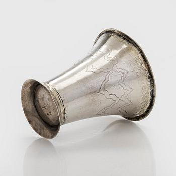 An early 19th-century silver beaker, maker's mark of Jacob Johan Jankes, Turku 1803.