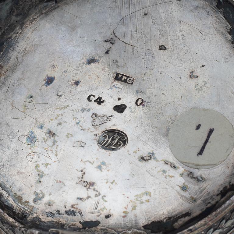 Johan Petter Grönwall, kaffekanna, silver, sengustaviansk, Stockholm 1833.