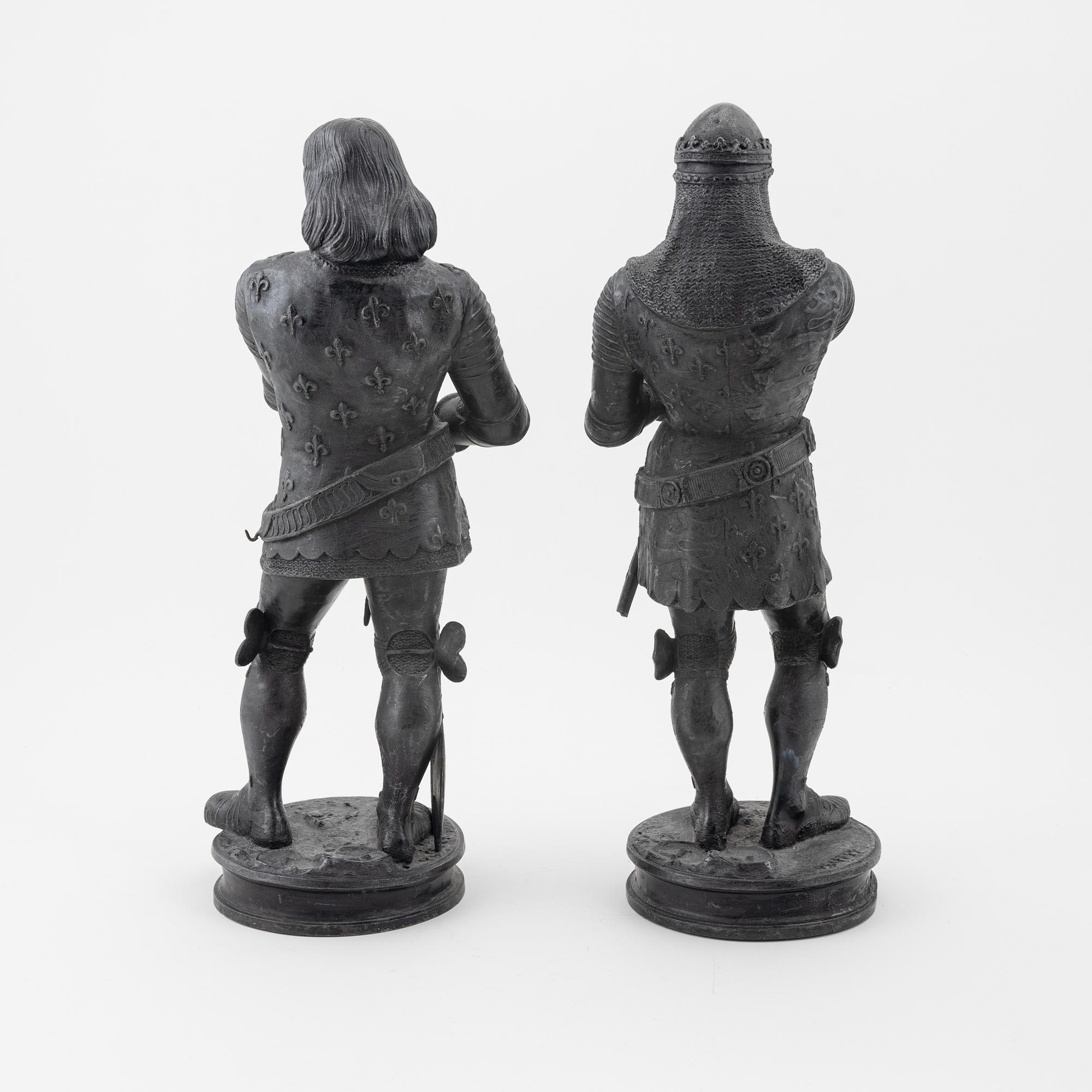Two sculptures, after Auguste Joseph Peiffer.