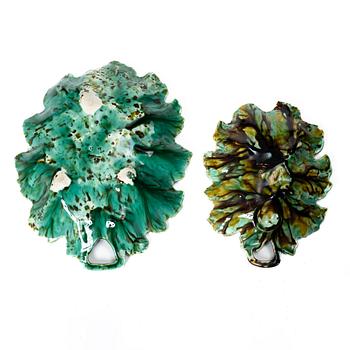 Rörstrand, Two dishes, majolica, late 19th century.
