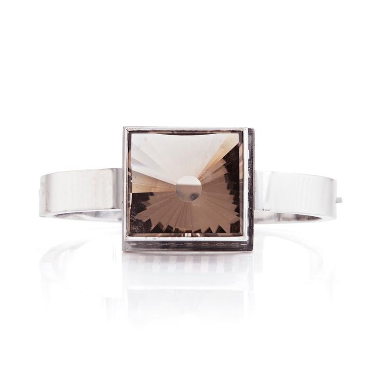 Sigurd Persson, an 18K white gold and smoky quartz bracelet, Stockholm 1962.