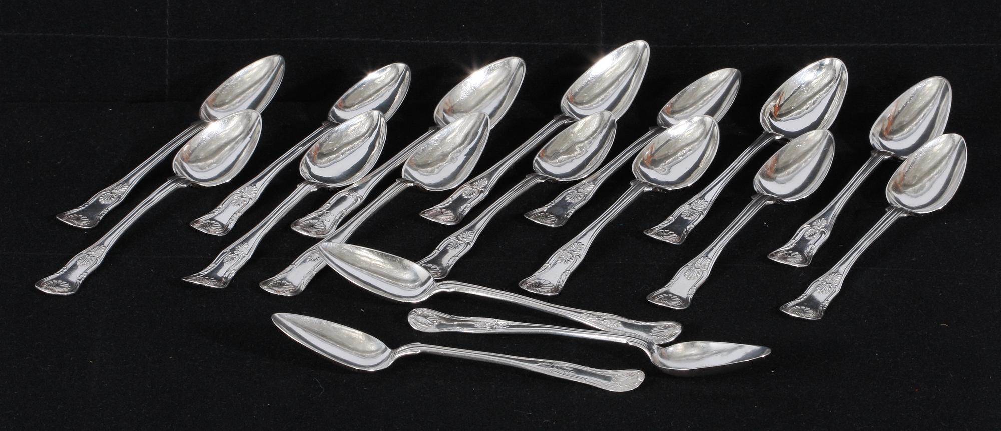 TESKEDAR, 17 st. Silver. Flertal mästare 1855-85.