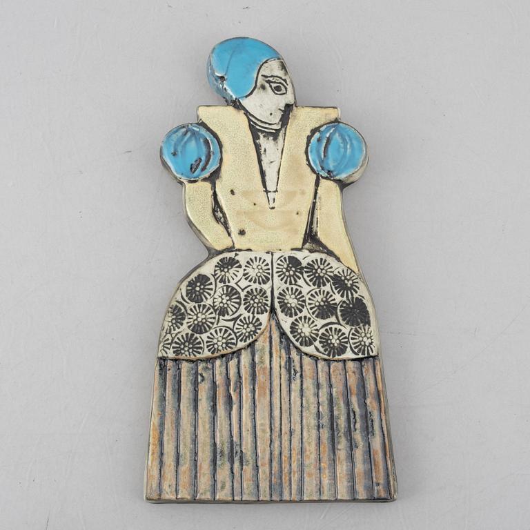 Lisa Larson, väggreliefer, 4 st, stengods, ur serien "Drabant", Gustavsberg.