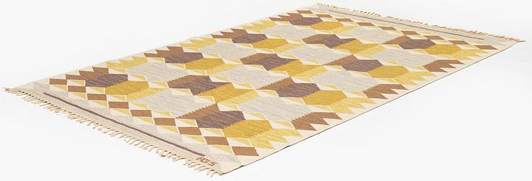 Anna-Greta Sjöqvist, Anna-Greta Sjöqvist, a carpet, flat weave, c 252 x 166 cm, signed AGS.