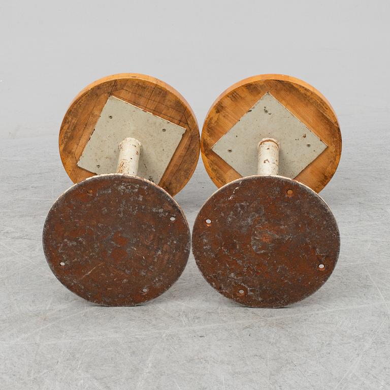 A pair of mig 20th century stools.