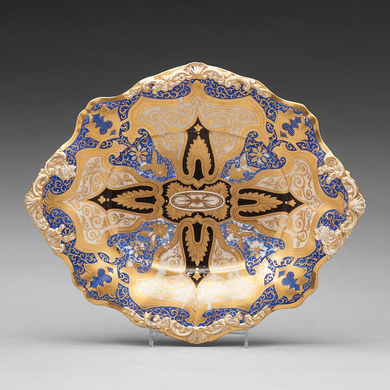 A porcelain dish, Imperial porcelain manufactory, St Petersburg, period of Czar Nicholas I (1825-55).