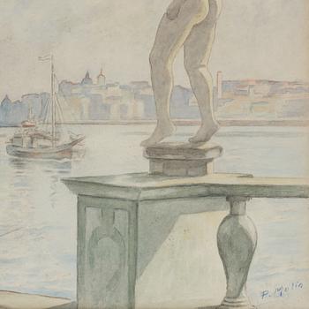 Swedish artist, circa 1920/30, View towards Södermalm.