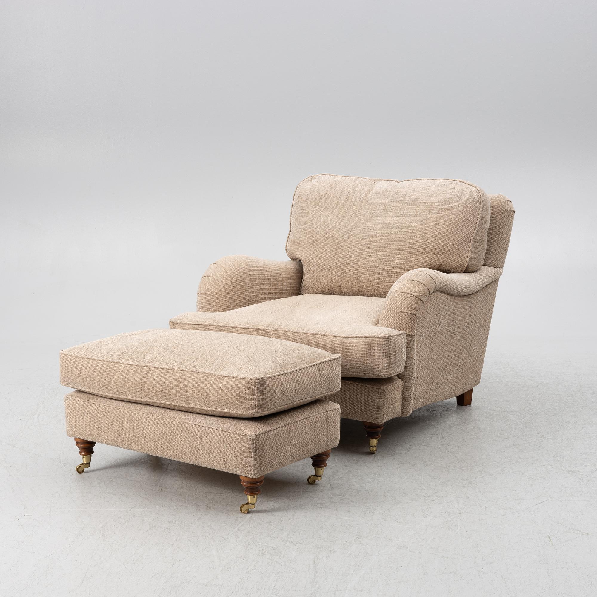 Armchair with footstool, model "Charles", Jio Möbler.