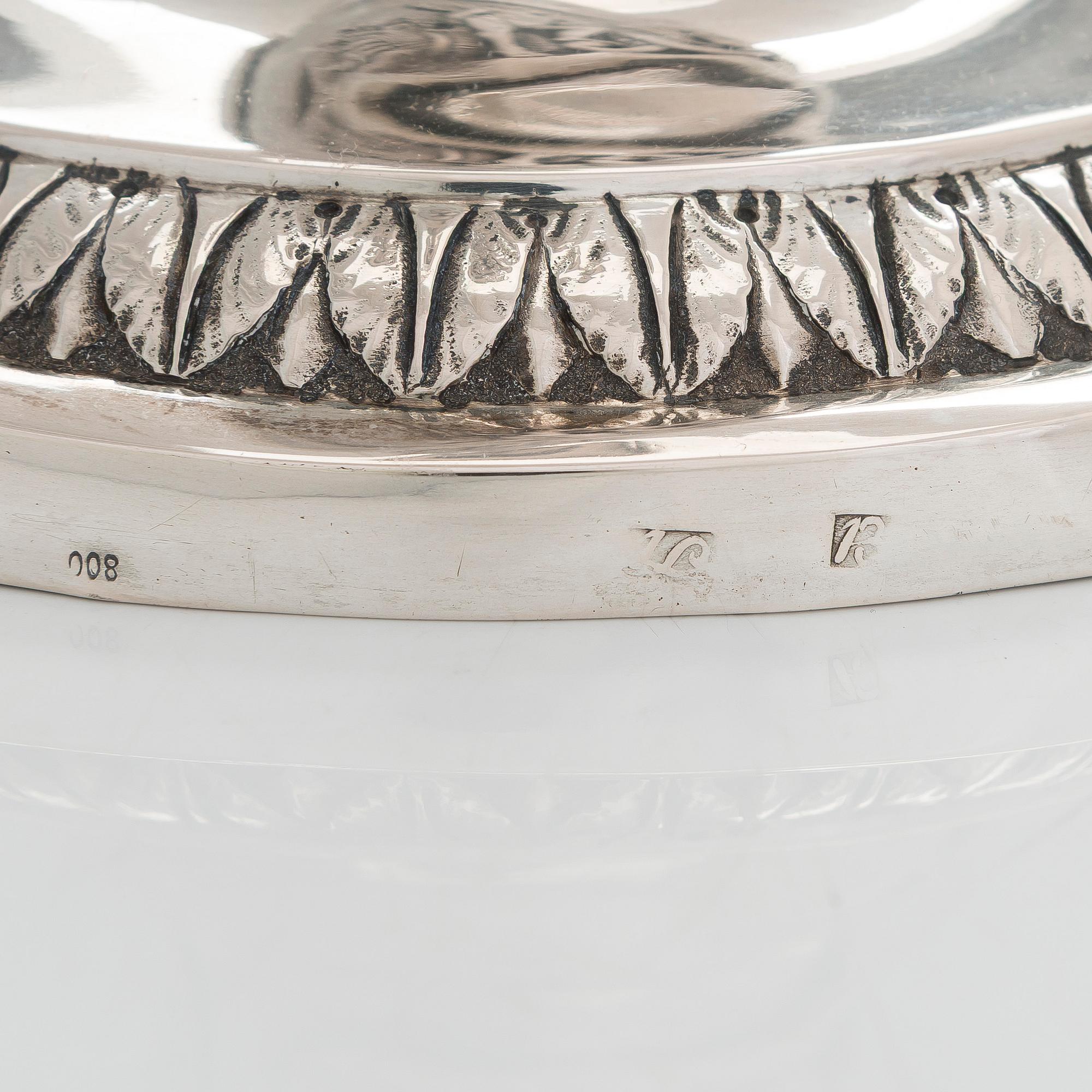 A pair of Empire silver candlesticks, Northern Europe, first half of the 19th century.