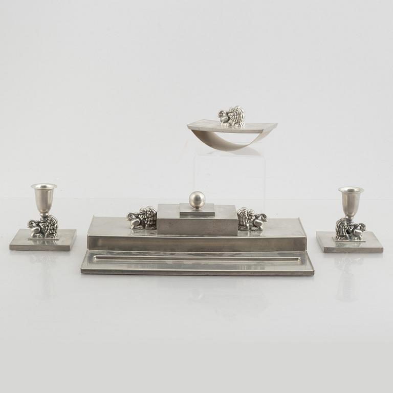 A pewter desk writing set by C.G.Hallberg, Stockholm, Sweden, 1934.