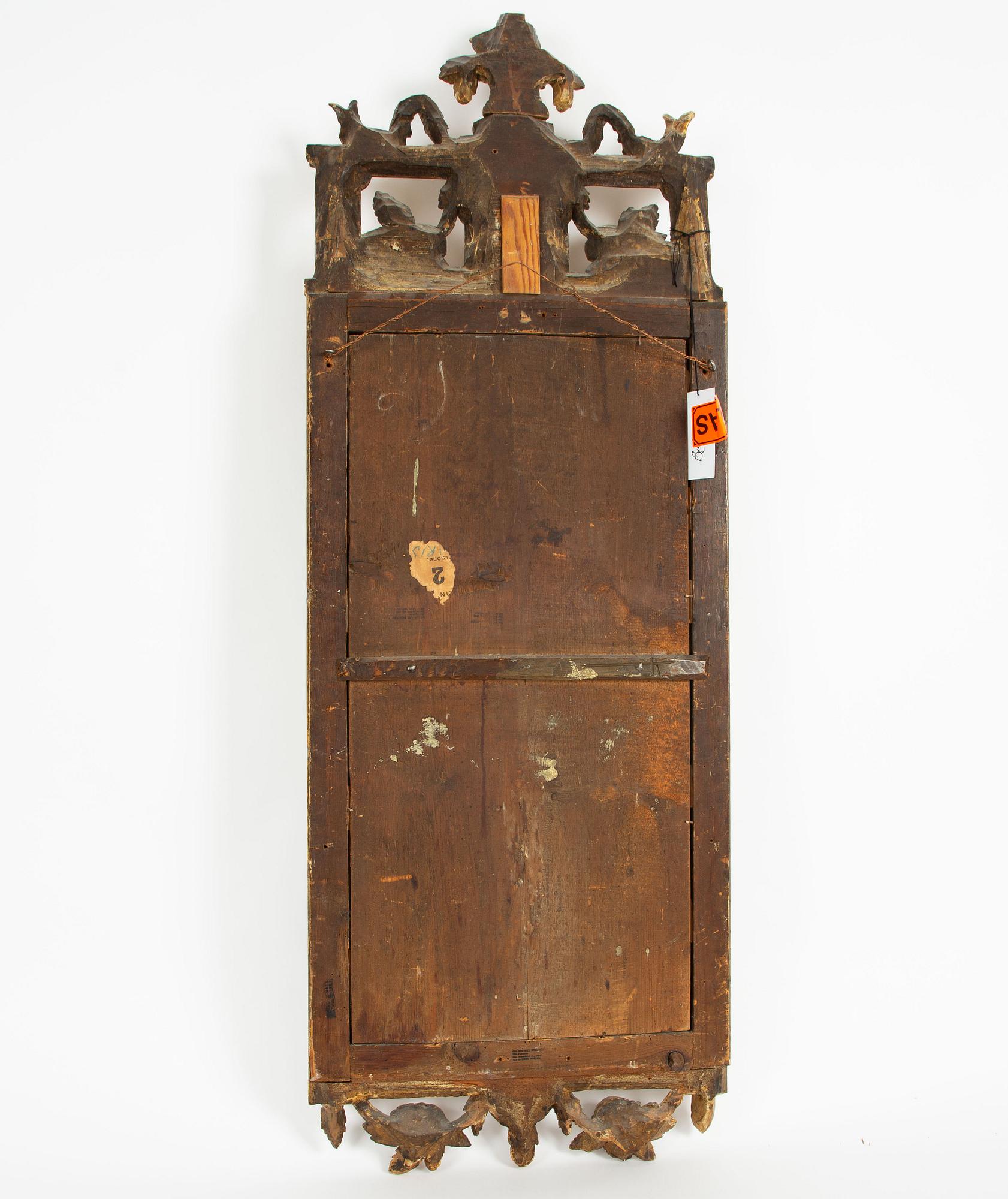 A Gustavian giltwood mirror, late 18th century.