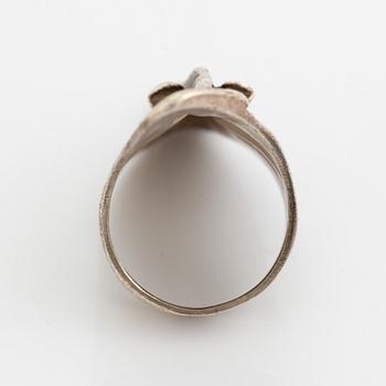 Lapponia, ring, "Gondas mask" silver.