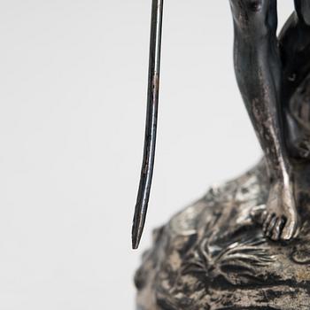 Vaser, 2 st, försilvrad metall, art nouveau, WMF, 1900-talets början.