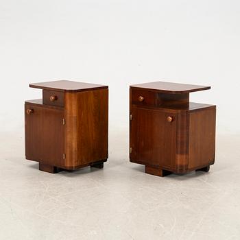 Bedside tables, a pair, Art Deco, first half of the 20th century.