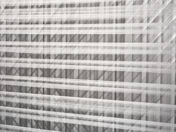 Sophie Tottie, "White Lines (steel drawing) rattan texture".
