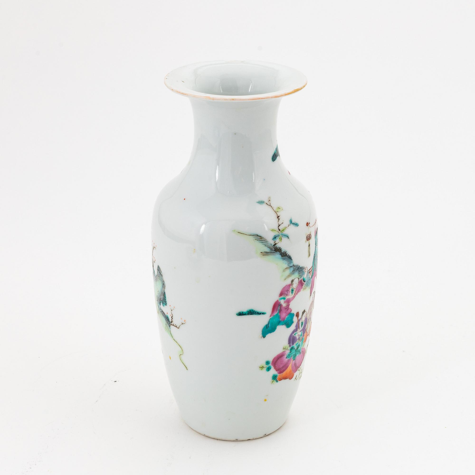A Chinese famille rose vase, of modern manufactory.