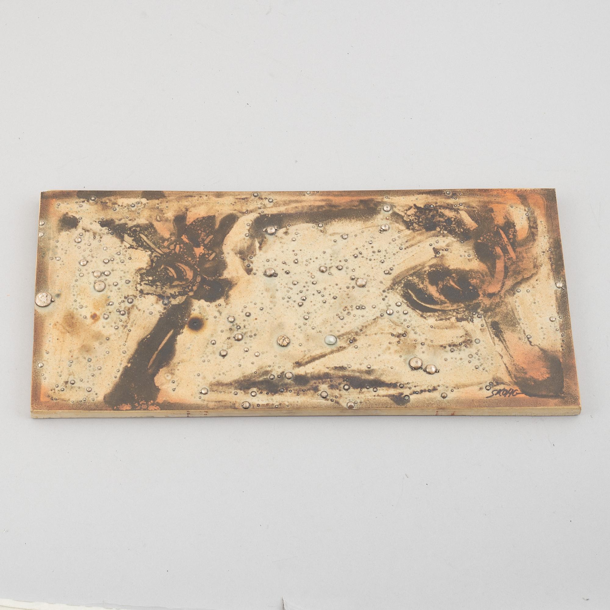 Börje Skohg, four stoneware wall reliefs, Gustavsberg & Gustavsbergs Studio, Sweden, 1970's/80's.