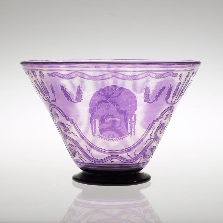 A Peder Nyblom cameo glass vase, probably Orrefors, 1924.