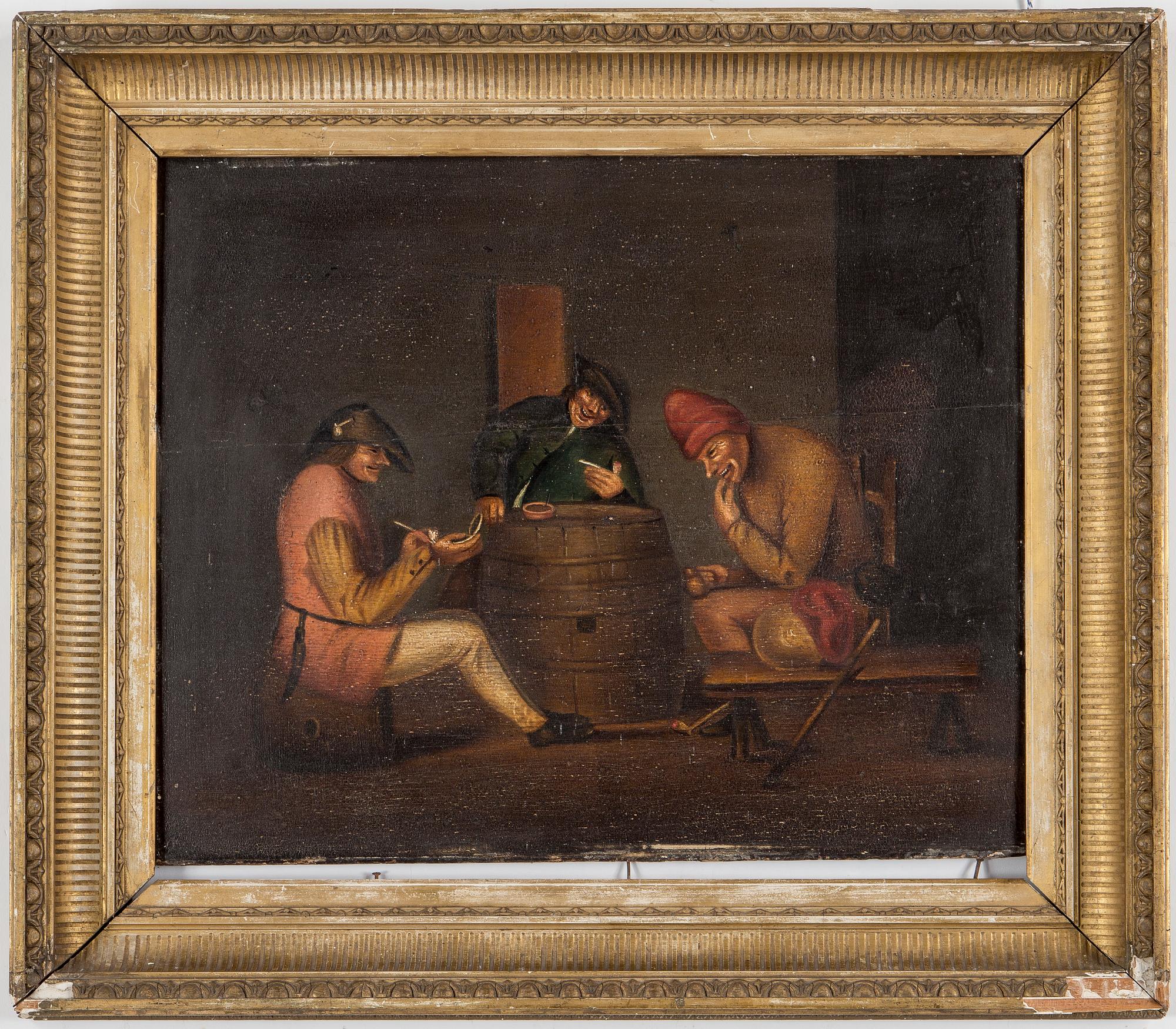 OKÄND KONSTNÄR, olja på träpannå, 1800-tal.