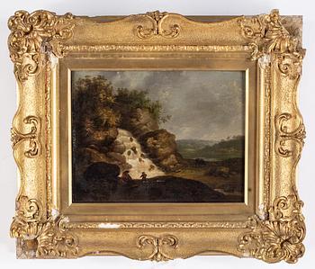 Unknown artist, an 18th century landscape painting, oil on panel, England,