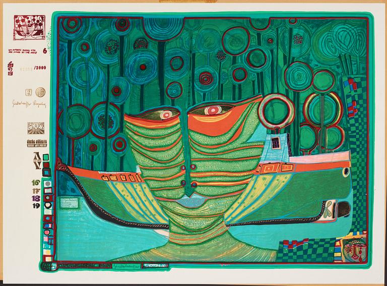 Friedensreich Hundertwasser, "Look at it on a rainy day (The Regentag portfolio)".