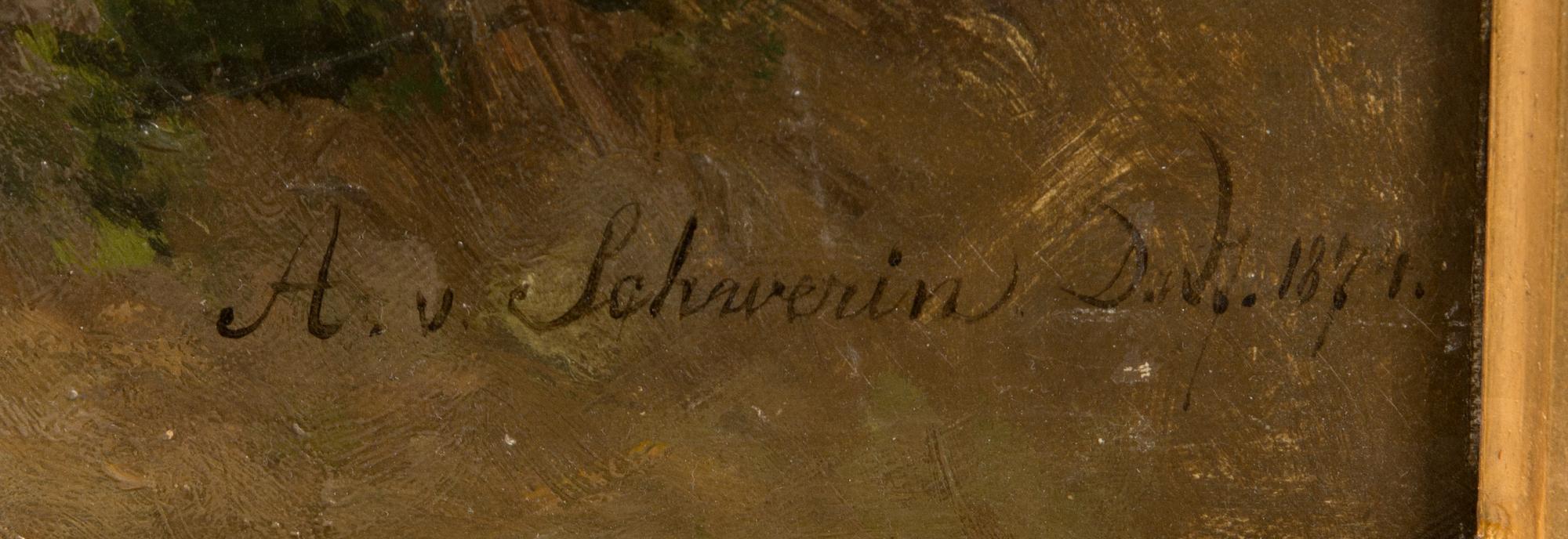 Amalia von Schwerin, oil on canvas, signed and dated 1844.