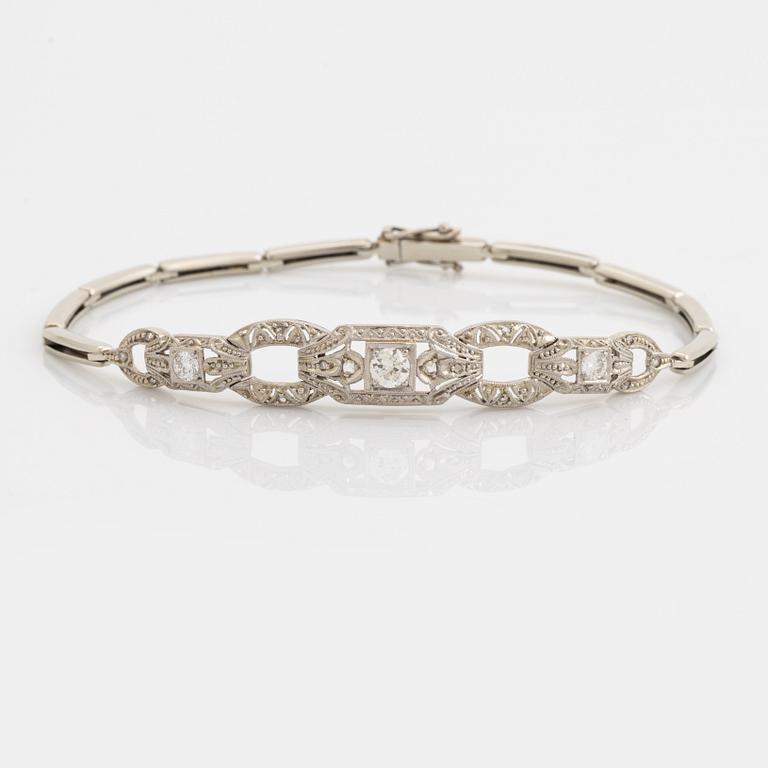 Brilliant cut diamond bracelet.