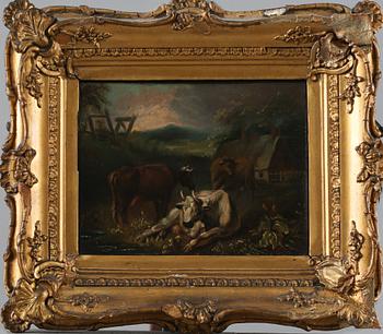 OKÄND KONSTNÄR, olja på pannå, osignerad, 1800-tal.