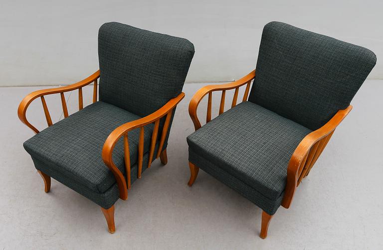 FÅTÖLJER, 1 par, 1900-talets första hälft.