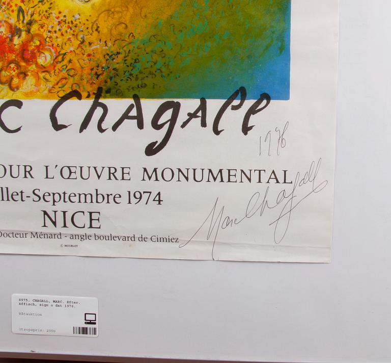 MARC CHAGALL. Efter. Affisch, sign o dat 1976.