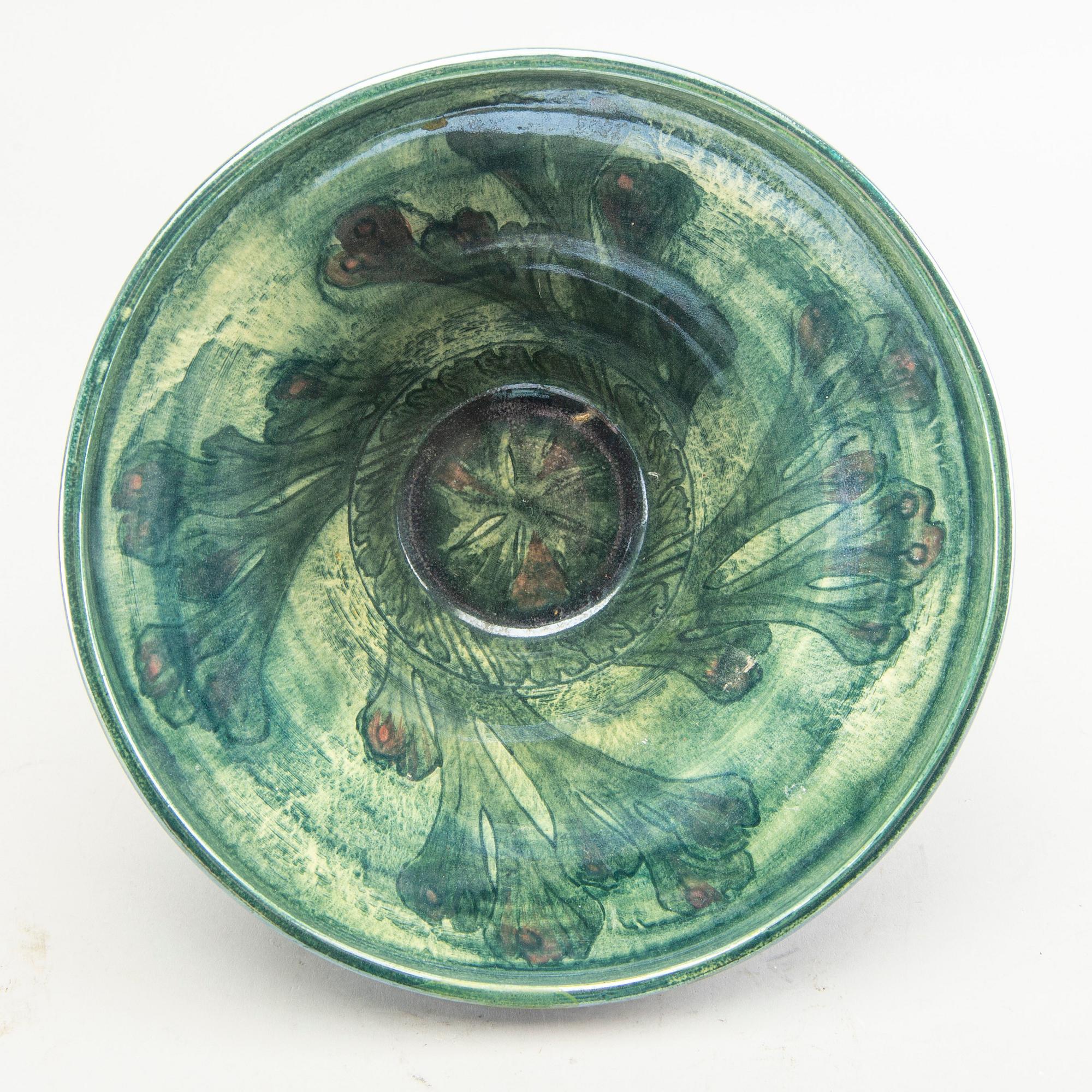 Josef Ekberg, vase and a bowl, signed, Gustavsberg, Sweden 1920's.