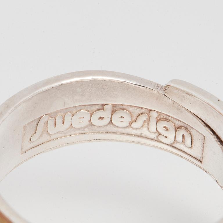 BENGT ERIK HALLBERG, Ring sterlingsilver with faceted rock crystal.