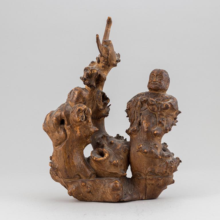 Two Chinese root sculptures, 20th Century.