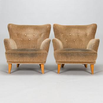 Ilmari Lappalainen, a pair of 1950's 'Laila' armchairs for Asko, Finland.