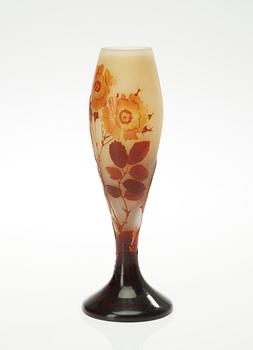 An Emile Gallé Art Noveau cameo glass vase.