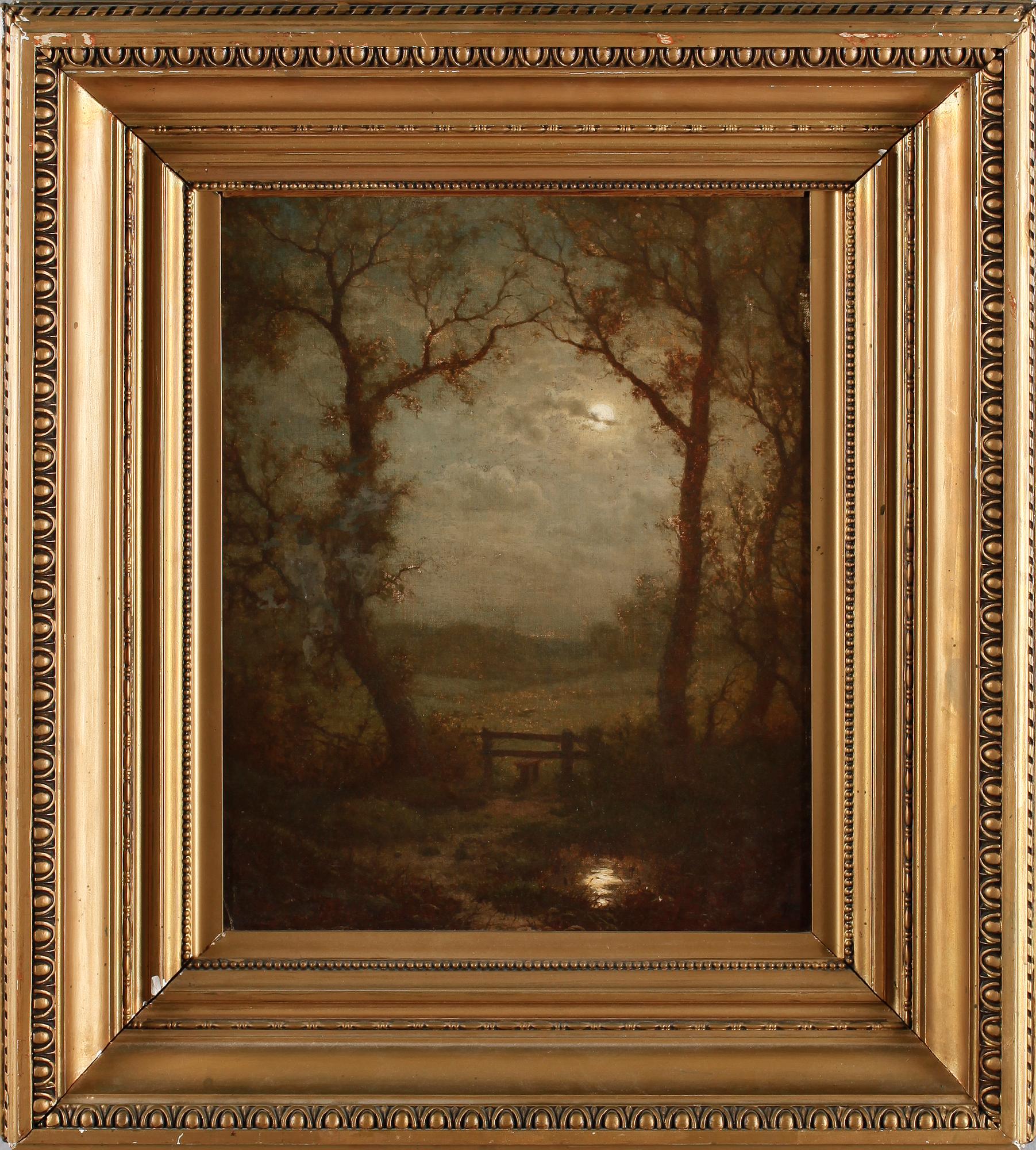 OKÄND KONSTNÄR, olja på duk, monogramsignerad, möjligen FW Meyers, 1800-tal.