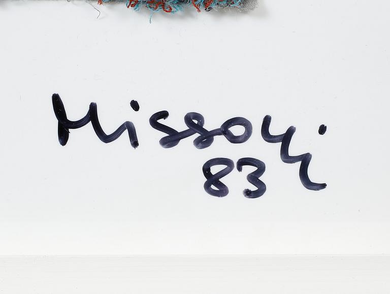 OTTAVIO MISSONI, stickad multipel, textil på plexiglas, signerad, daterad 83, numrerad på plakett 12/25.