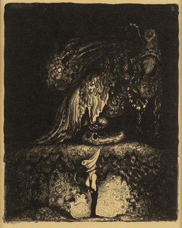 John Bauer, lithograph, from "Troll", 1915. Signed B in the print.