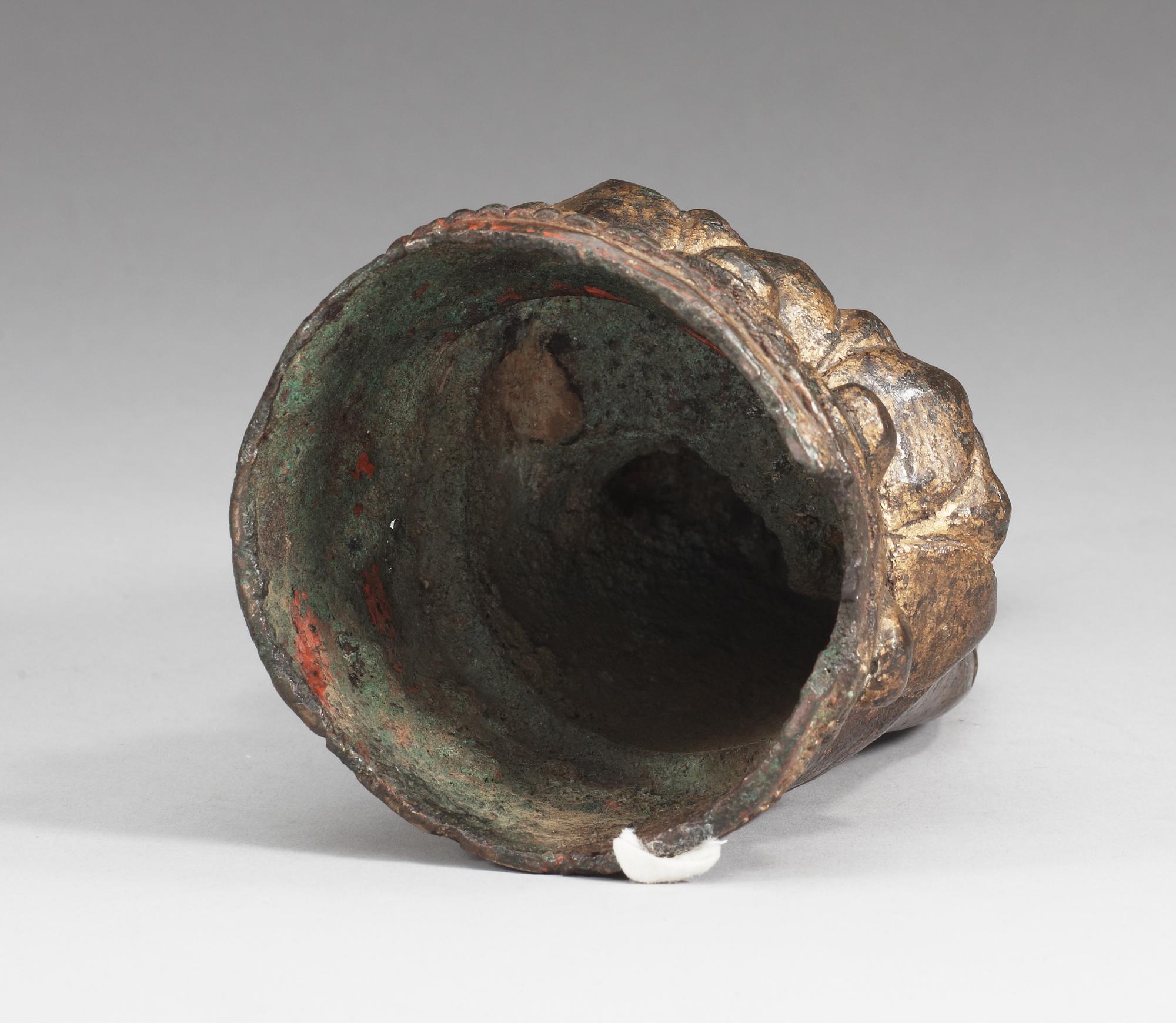 A bronze Buddha with traces of gilding, Ming dynasty, 16th century.