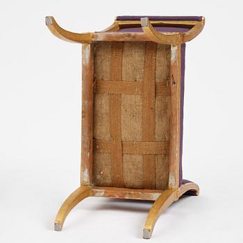 A late Gustavian giltwood stool, Stockholm, late 18th century.