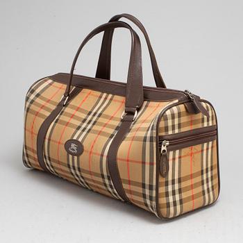 BURBERRY, plaid canvas bag.