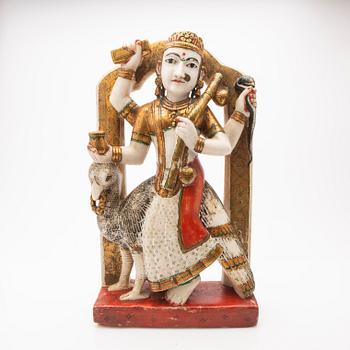 Durga seated on a peacock, India, 18th/19th century.