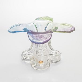 Helena Tynell, glasskulptur / vas, "Kukkainen", signerad Riihimäen Lasi Oy Helena Tynell.