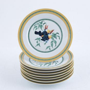 Hermès, "Toucans", service parts, 20 pcs, porcelain, France, 20th century.